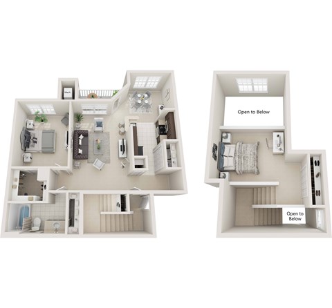 Floor plan for 1 bed, 1 bath, 1166 sqft